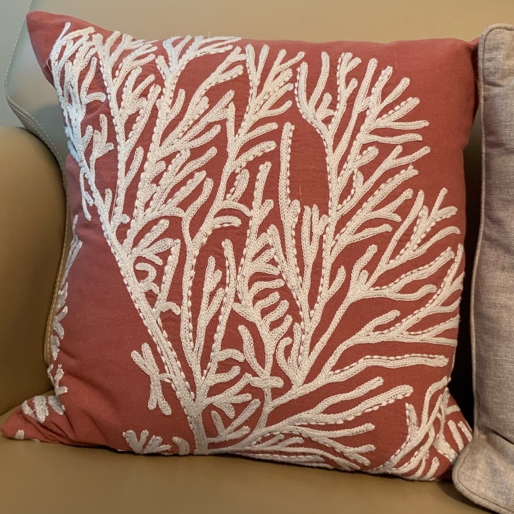 Pottery Barn Coral Decorative Pillow